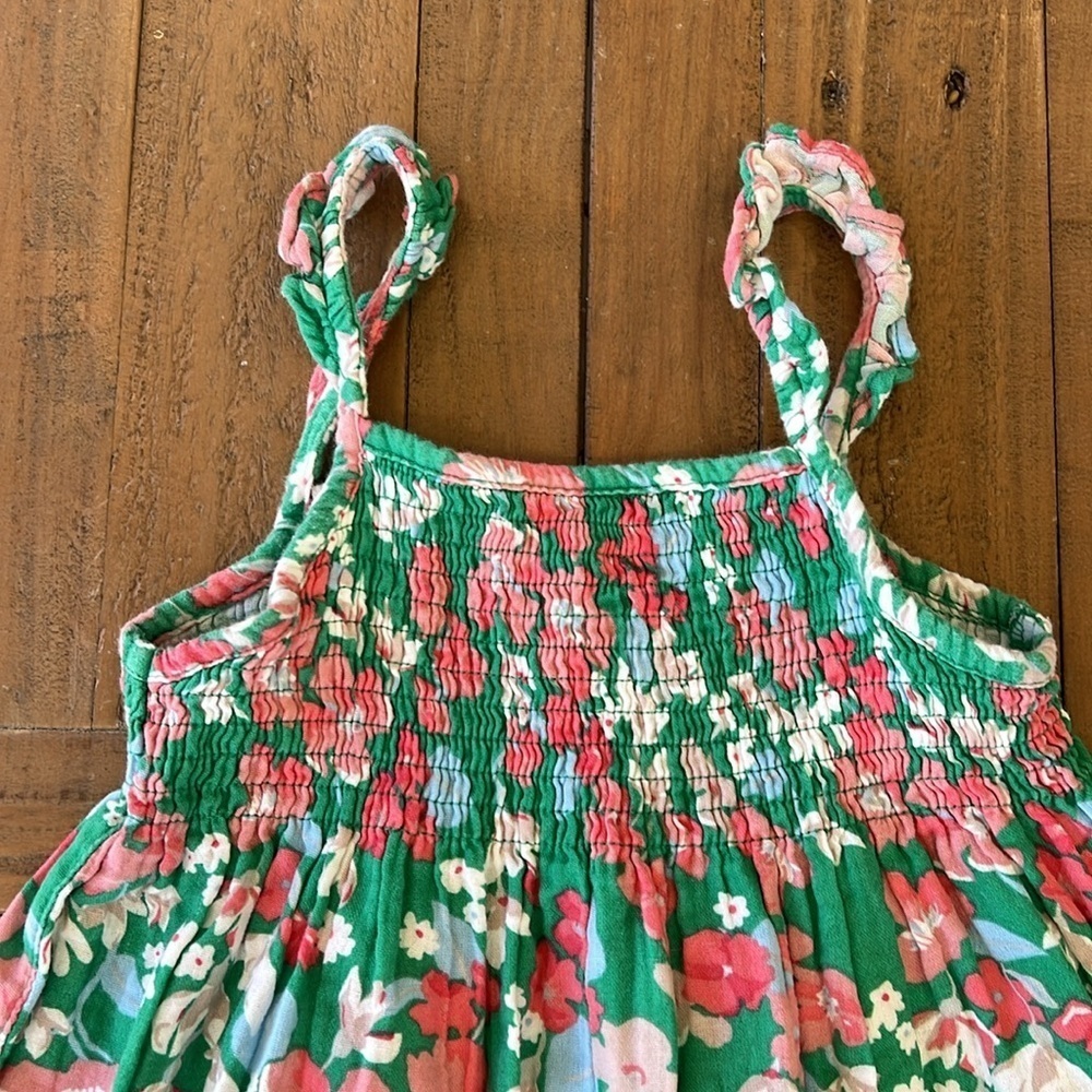 Joules Lucia green floral smocked midi sundress - Picture 3 of 6